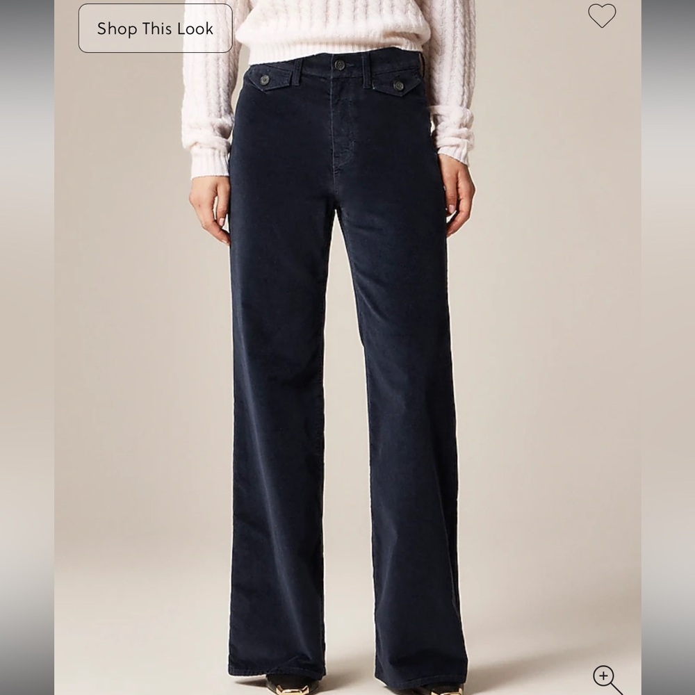 J Crew wide-leg trouser in washed velvet